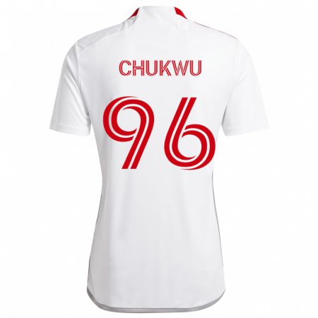 Kandiny Kinder Richard Chukwu #96 Weiß Rot Auswärtstrikot Trikot 2024/25 T-Shirt