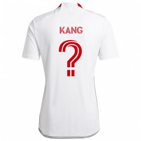 Kandiny Kinder Ethan Kang #0 Weiß Rot Auswärtstrikot Trikot 2024/25 T-Shirt