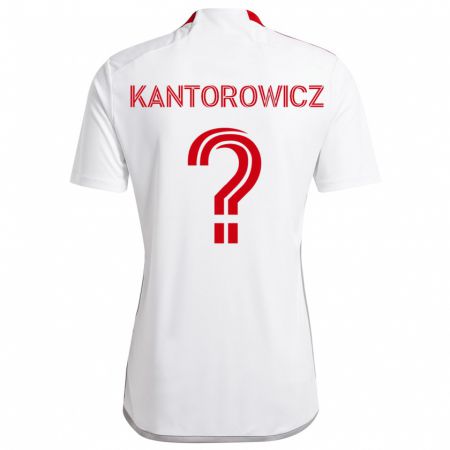 Kandiny Kinder Dominic Kantorowicz #0 Weiß Rot Auswärtstrikot Trikot 2024/25 T-Shirt