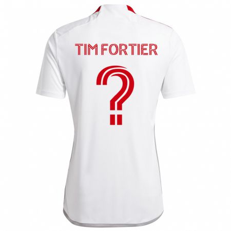 Kandiny Kinder Tim Fortier #0 Weiß Rot Auswärtstrikot Trikot 2024/25 T-Shirt