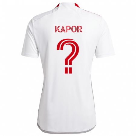 Kandiny Kinder Stefan Kapor #0 Weiß Rot Auswärtstrikot Trikot 2024/25 T-Shirt