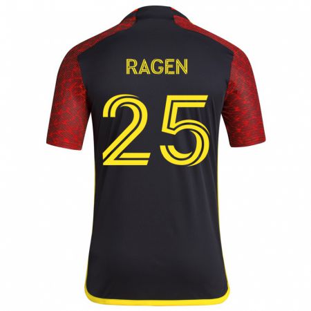 Kandiny Kinder Jackson Ragen #25 Rot Schwarz Auswärtstrikot Trikot 2024/25 T-Shirt