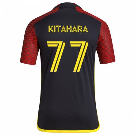 Kandiny Kinder Sota Kitahara #77 Rot Schwarz Auswärtstrikot Trikot 2024/25 T-Shirt