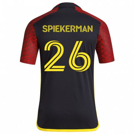 Kandiny Kinder Stephanie Spiekerman #26 Rot Schwarz Auswärtstrikot Trikot 2024/25 T-Shirt