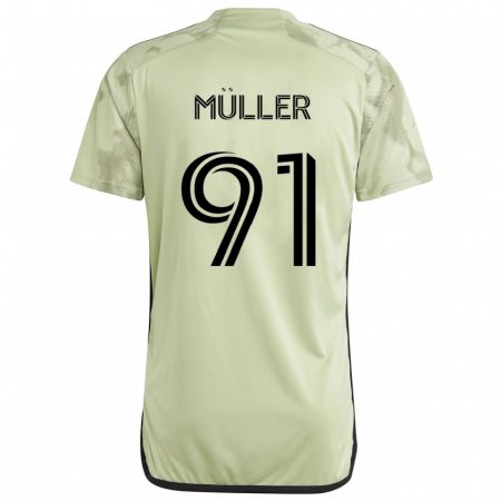 Kandiny Kinder Luis Müller #91 Hellgrün Auswärtstrikot Trikot 2024/25 T-Shirt