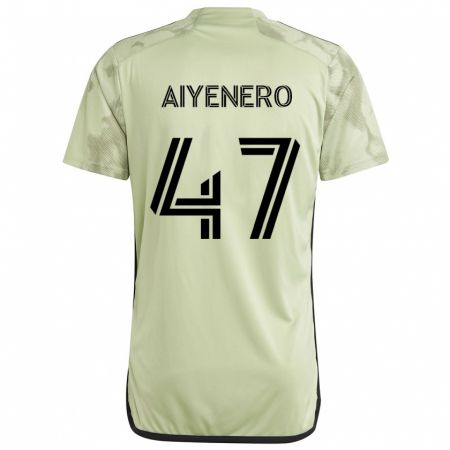 Kandiny Kinder Marius Aiyenero #47 Hellgrün Auswärtstrikot Trikot 2024/25 T-Shirt