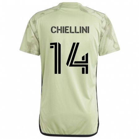 Kandiny Kinder Giorgio Chiellini #14 Hellgrün Auswärtstrikot Trikot 2024/25 T-Shirt