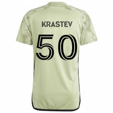 Kandiny Kinder Filip Krastev #50 Hellgrün Auswärtstrikot Trikot 2024/25 T-Shirt