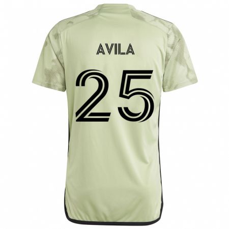 Kandiny Kinder Armando Avila #25 Hellgrün Auswärtstrikot Trikot 2024/25 T-Shirt