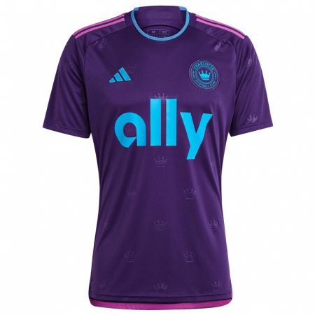 Kandiny Kinder Adrián Zendejas #0 Lila-Blau Auswärtstrikot Trikot 2024/25 T-Shirt