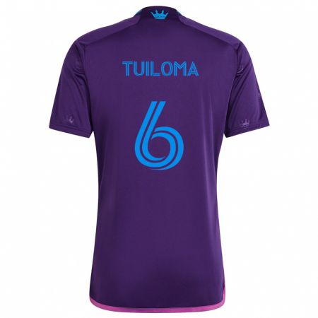 Kandiny Kinder Bill Tuiloma #6 Lila-Blau Auswärtstrikot Trikot 2024/25 T-Shirt