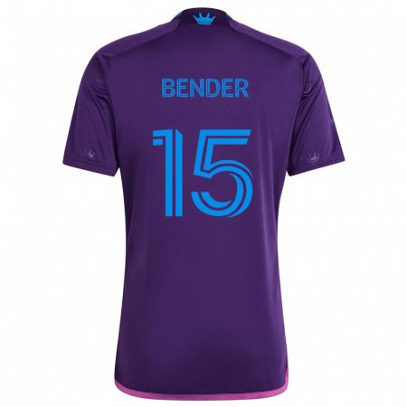 Kandiny Kinder Ben Bender #15 Lila-Blau Auswärtstrikot Trikot 2024/25 T-Shirt