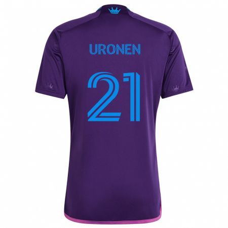 Kandiny Kinder Jere Uronen #21 Lila-Blau Auswärtstrikot Trikot 2024/25 T-Shirt