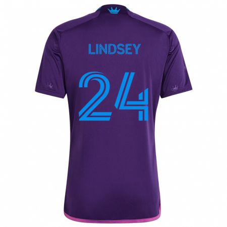 Kandiny Kinder Jaylin Lindsey #24 Lila-Blau Auswärtstrikot Trikot 2024/25 T-Shirt