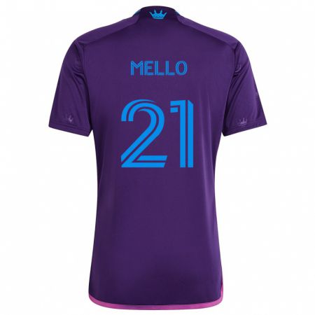 Kandiny Kinder Vinicius Mello #21 Lila-Blau Auswärtstrikot Trikot 2024/25 T-Shirt