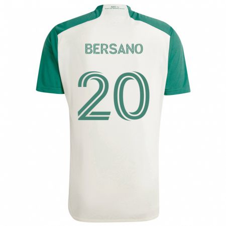 Kandiny Kinder Matt Bersano #20 Braune Farben Grün Auswärtstrikot Trikot 2024/25 T-Shirt