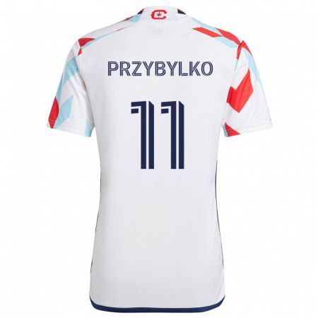 Kandiny Kinder Kacper Przybylko #11 Weiß Rot Blau Auswärtstrikot Trikot 2024/25 T-Shirt