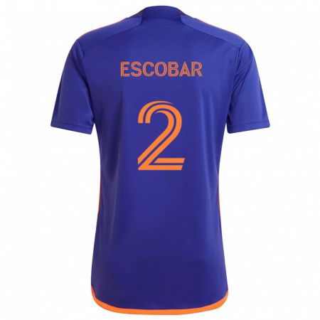 Kandiny Kinder Franco Escobar #2 Lila Orange Auswärtstrikot Trikot 2024/25 T-Shirt