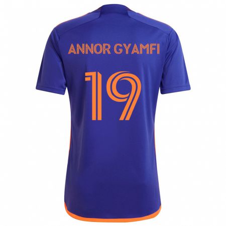 Kandiny Kinder Stephen Annor Gyamfi #19 Lila Orange Auswärtstrikot Trikot 2024/25 T-Shirt