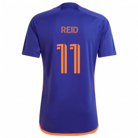 Kandiny Kinder Isaiah Reid #11 Lila Orange Auswärtstrikot Trikot 2024/25 T-Shirt