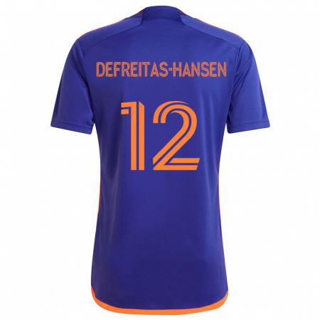 Kandiny Kinder Nicholas Defreitas-Hansen #12 Lila Orange Auswärtstrikot Trikot 2024/25 T-Shirt