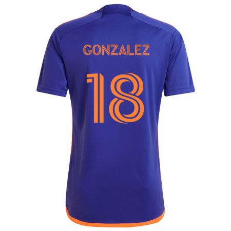 Kandiny Kinder Diego Gonzalez #18 Lila Orange Auswärtstrikot Trikot 2024/25 T-Shirt