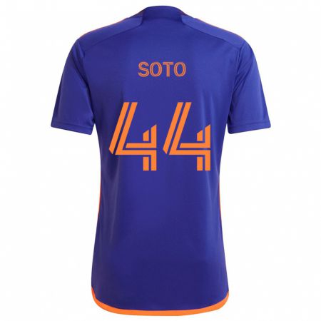 Kandiny Kinder Ezekiel Soto #44 Lila Orange Auswärtstrikot Trikot 2024/25 T-Shirt