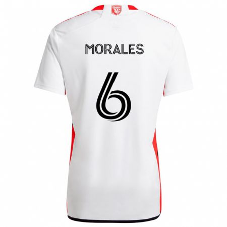 Kandiny Kinder Alfredo Morales #6 Weiß Rot Auswärtstrikot Trikot 2024/25 T-Shirt