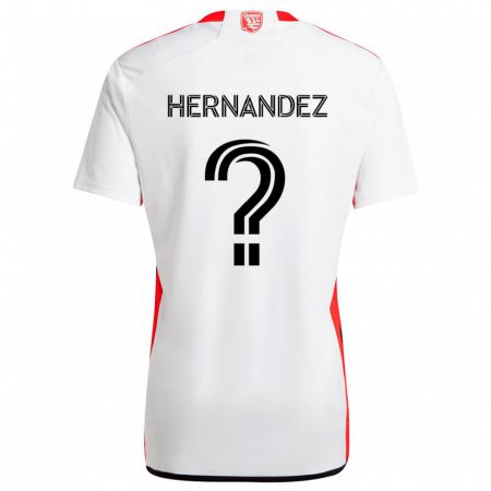 Kandiny Kinder Oliver Hernandez #0 Weiß Rot Auswärtstrikot Trikot 2024/25 T-Shirt