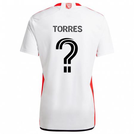 Kandiny Kinder Jorge Torres #0 Weiß Rot Auswärtstrikot Trikot 2024/25 T-Shirt