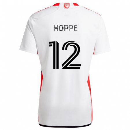 Kandiny Kinder Matthew Hoppe #12 Weiß Rot Auswärtstrikot Trikot 2024/25 T-Shirt