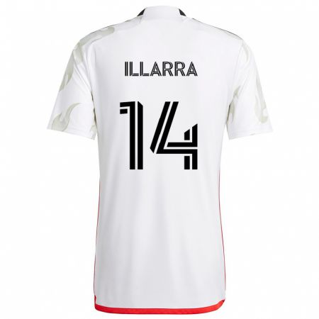 Kandiny Kinder Asier Illarramendi #14 Weiß Rot Schwarz Auswärtstrikot Trikot 2024/25 T-Shirt