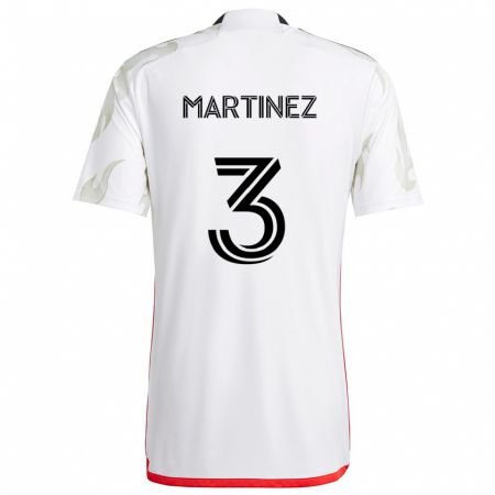 Kandiny Kinder José Antonio Martínez #3 Weiß Rot Schwarz Auswärtstrikot Trikot 2024/25 T-Shirt