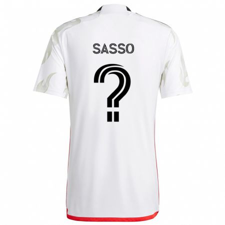 Kandiny Kinder Gino Sasso #0 Weiß Rot Schwarz Auswärtstrikot Trikot 2024/25 T-Shirt