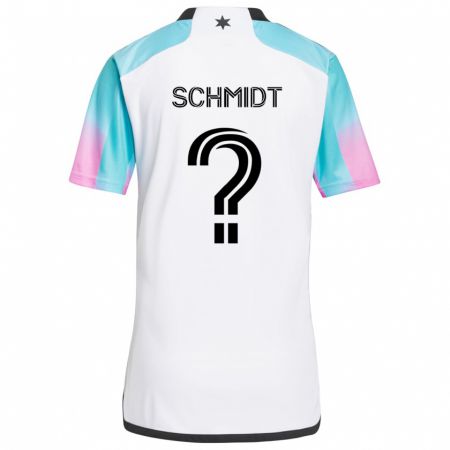 Kandiny Kinder William Schmidt #0 Weiß Blau Schwarz Auswärtstrikot Trikot 2024/25 T-Shirt