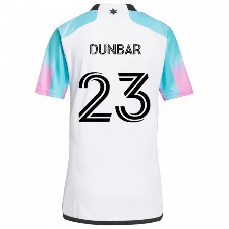 Kandiny Kinder Cameron Dunbar #23 Weiß Blau Schwarz Auswärtstrikot Trikot 2024/25 T-Shirt