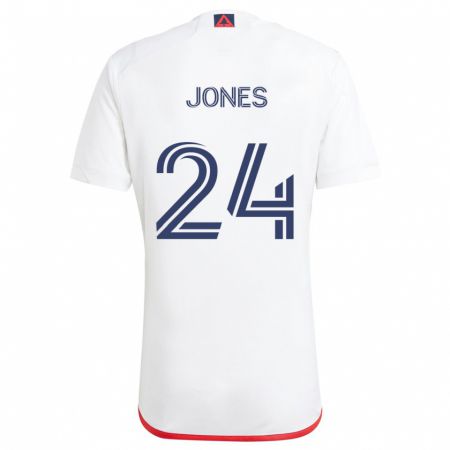 Kandiny Kinder Dejuan Jones #24 Weiß Rot Auswärtstrikot Trikot 2024/25 T-Shirt