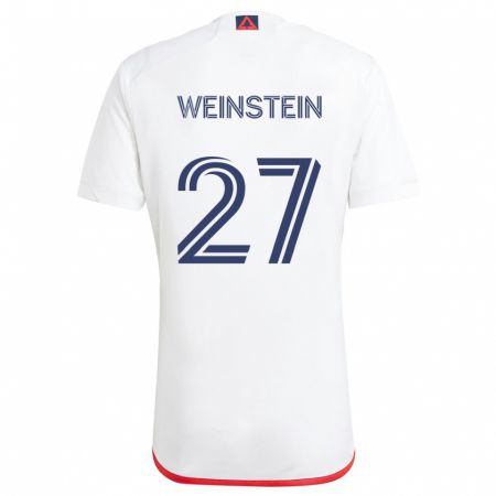 Kandiny Kinder Max Weinstein #27 Weiß Rot Auswärtstrikot Trikot 2024/25 T-Shirt