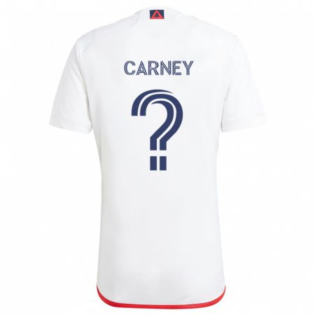 Kandiny Kinder Ryan Carney #0 Weiß Rot Auswärtstrikot Trikot 2024/25 T-Shirt