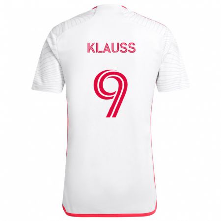 Kandiny Kinder João Klauss #9 Weiß Rot Auswärtstrikot Trikot 2024/25 T-Shirt