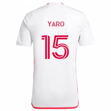 Kandiny Kinder Joshua Yaro #15 Weiß Rot Auswärtstrikot Trikot 2024/25 T-Shirt