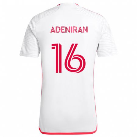 Kandiny Kinder Samuel Adeniran #16 Weiß Rot Auswärtstrikot Trikot 2024/25 T-Shirt