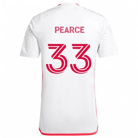 Kandiny Kinder Tyson Pearce #33 Weiß Rot Auswärtstrikot Trikot 2024/25 T-Shirt