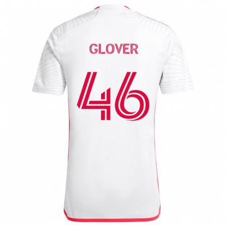 Kandiny Kinder Caden Glover #46 Weiß Rot Auswärtstrikot Trikot 2024/25 T-Shirt