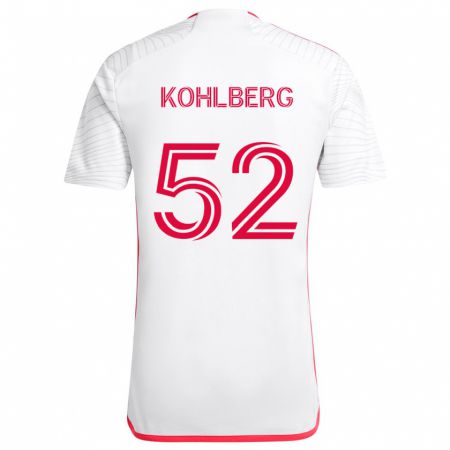 Kandiny Kinder Andrew Kohlberg #52 Weiß Rot Auswärtstrikot Trikot 2024/25 T-Shirt