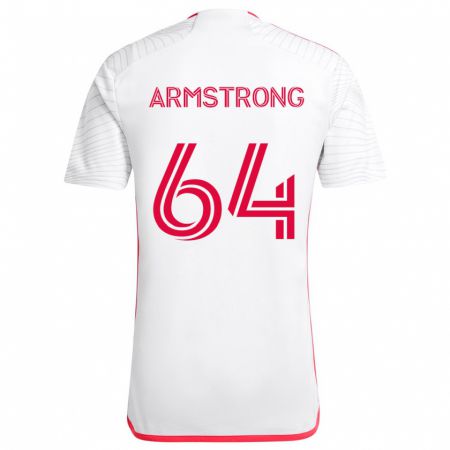 Kandiny Kinder Dida Armstrong #64 Weiß Rot Auswärtstrikot Trikot 2024/25 T-Shirt