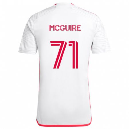 Kandiny Kinder Nolan Mcguire #71 Weiß Rot Auswärtstrikot Trikot 2024/25 T-Shirt