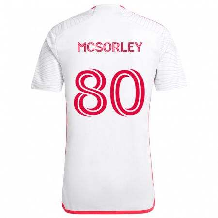 Kandiny Kinder Brendan Mcsorley #80 Weiß Rot Auswärtstrikot Trikot 2024/25 T-Shirt