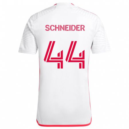 Kandiny Kinder Max Schneider #44 Weiß Rot Auswärtstrikot Trikot 2024/25 T-Shirt