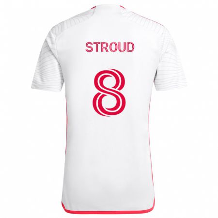 Kandiny Kinder Jared Stroud #8 Weiß Rot Auswärtstrikot Trikot 2024/25 T-Shirt